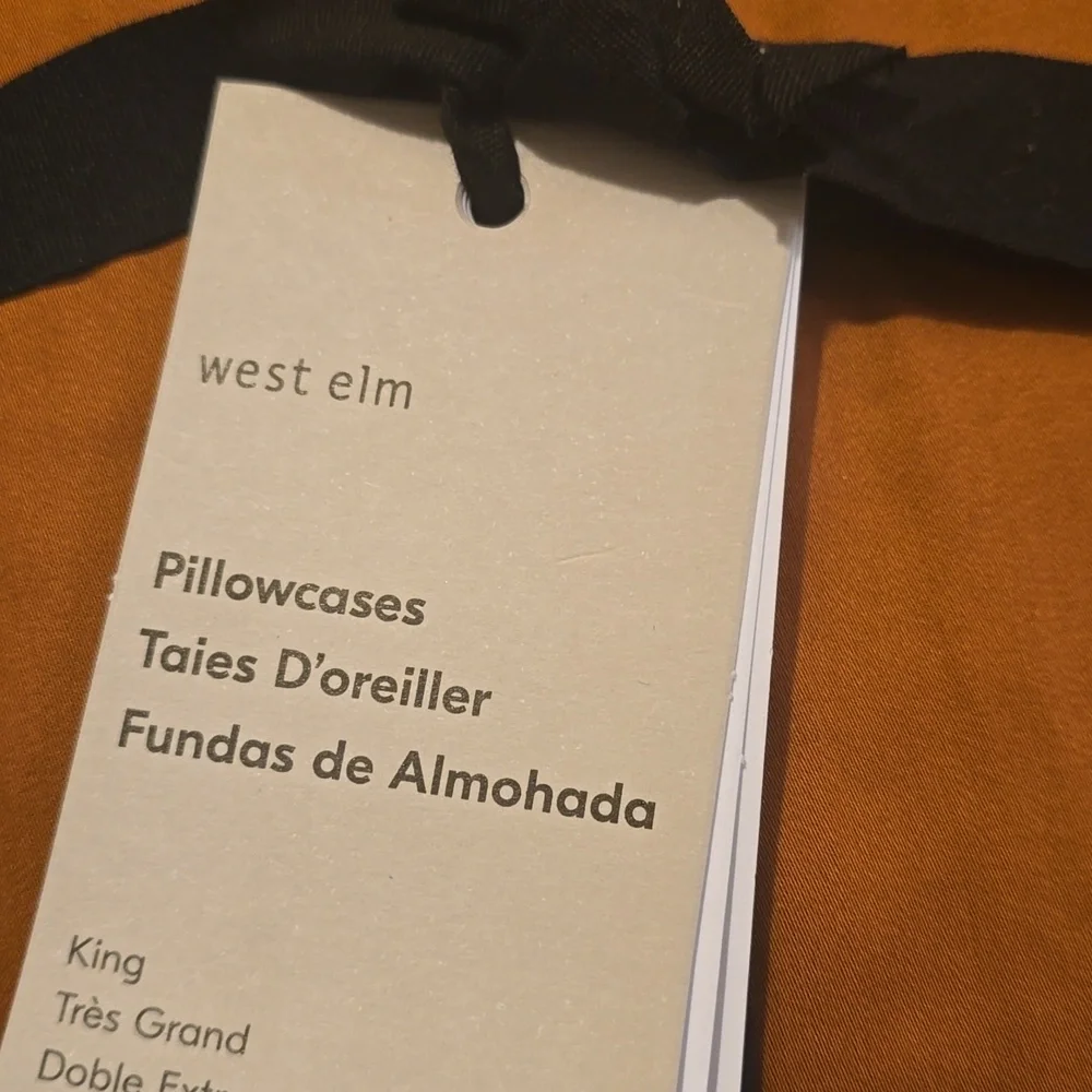 West Elm Silky TENCEL™ King Pillowcase, Retail Price $49.00US, Color Teracotta